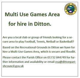 MULTI USE GAMES AREA AVAILABILITY