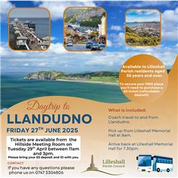 Llandudno coach trip this Friday
