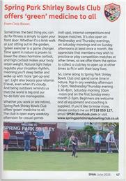News from Spring Park Shirley Bowling Green - SPAN Magazine  - June 2026