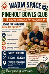 Warm Space at Pineholt Bowls Club