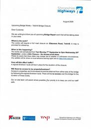 Notification of road closure at Ellesmere Road, Tetchill