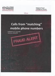 Fraud Alert - Calls from 'matching' mobile phone numbers