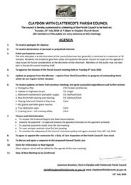 Next Parish Council Meeting - Tuesday 21st July 2026