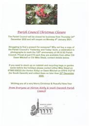 Christmas Holiday Closure Times