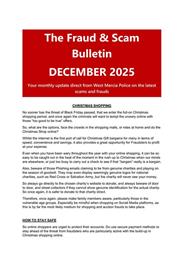 West Mercia Police December Fraud Bulletin