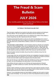 The Fraud & Scam Bulletin  JULY 2026