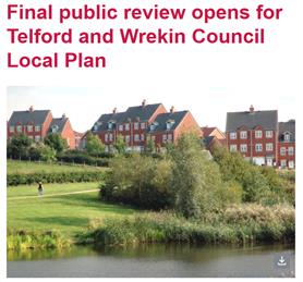 Final public review opens for Telford and Wrekin Council Local Plan