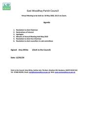 ANNUAL MEETING MONDAY 18TH MAY