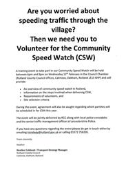 Community Speed Watch Scheme