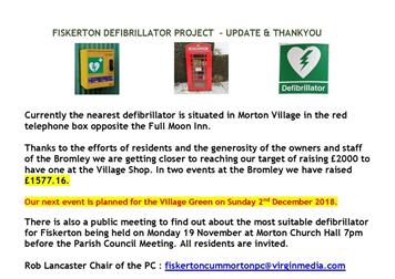 Defibrillator Update Thanks & Public Meeting