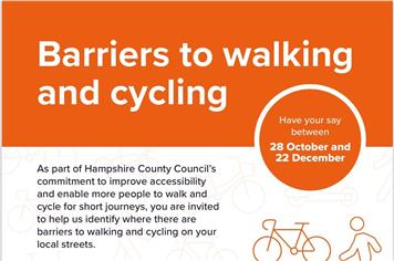 Hampshire County Council Survey - Identifying Barriers to Walking and Cycling CLOSING 22 Dec!