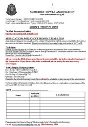 Men's and Ladies County trials 2019