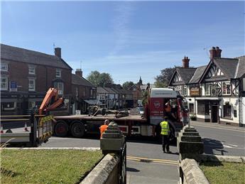 Repairs to the Bellyse monument in Audlem