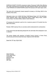 Temporary Traffic Order