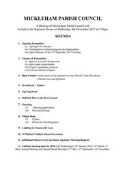 Parish Council Meeting - Wednesday November 8th