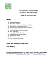 Amenities Committee Meeting 14/03/22