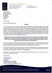 LETTER OF THANKS FROM HOSPICE