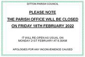 Parish Office Closure