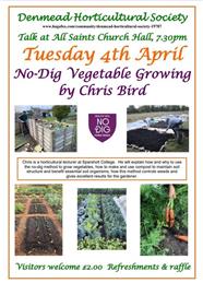 Talk on Tuesday 4th April :- No Dig Vegetable growing