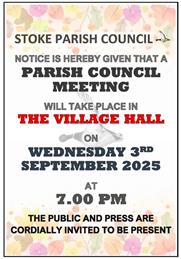 NO PARISH COUNCIL MEETING IN AUGUST