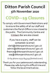 Closure of Commmunity Centre, Kilnbarn Bar and Parish Office