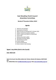 Amenities Committee Meeting 13/11/22
