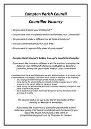 Parish Councillor Vacancy