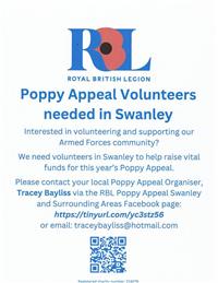 Poppy Appeal Volunteers Needed in Swanley