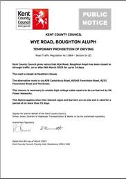 Emergency Road Closure notified 9/3/23