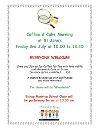 Coffee and Cake Morning - Friday 3rd July 2026