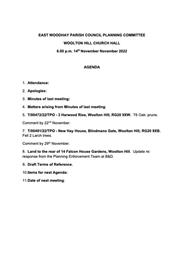 Planning Meeting 14/11/22