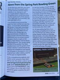 News from Spring Park Shirley Bowling Green - SPAN Magazine - June 2024