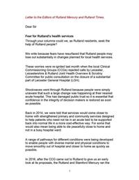 1806  RCC Reconfiguration of health service in Rutland