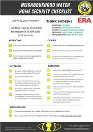 Neighbourhood Watch News and Home Security Checklist