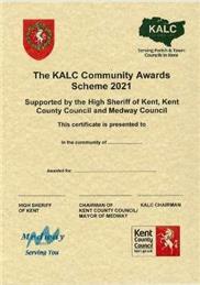 NOMINATIONS PLEASE - KENT ASSOCIATION OF LOCAL COUNCILS COMMUNITY AWARDS SCHEME 2021