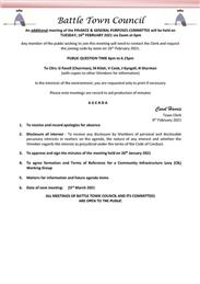 Additional Finance & General Purposed Committee Meeting