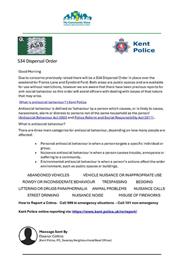 S34 Dispersal Notice, Franks Lane, Horton Kirby