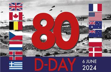 D-day Flag of Peace commemorating the 80th Anniversary of D-Day Worldwide.