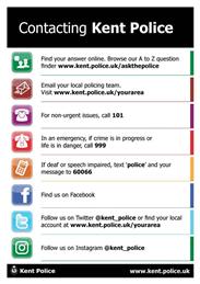 Kent Police Contacts - please use them!!
