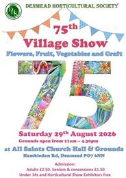 75th Summer Show, Saturday 29th August.