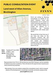 Finn's Public Consultation Event - Land West of Allen Avenue