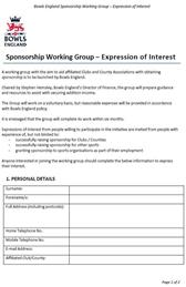 BOWLS ENGLAND TO ESTABLISH SPONSORSHIP WORKING GROUP