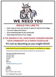 VACANCY TO BE FILLED BY CO-OPTION