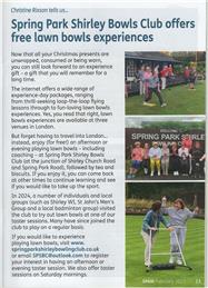 News from Spring Park Shirley Bowling Green - SPAN Magazine - February 2025