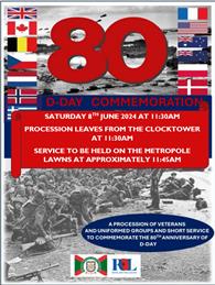 D-Day Commemoration - Saturday 8th June 2024 at 11:30am