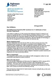 Smart Motorways Programme M27 Junctions 4 to 11: Notification of Hard Shoulder Preparations