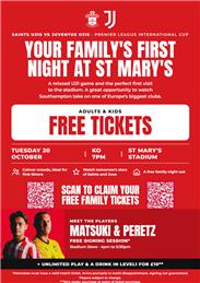 FREE tickets to see Southampton U21s take on Juventus U21s! ⚽