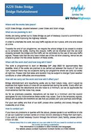 A228 Stoke Bridge Refurbishment works