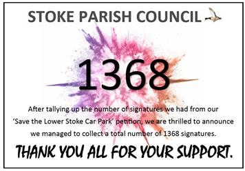 UPDATE ON THE 'SAVE THE LOWER STOKE CAR PARK' PETITION