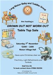 GROWN OUT NOT WORN OUT – TABLE TOP SALE